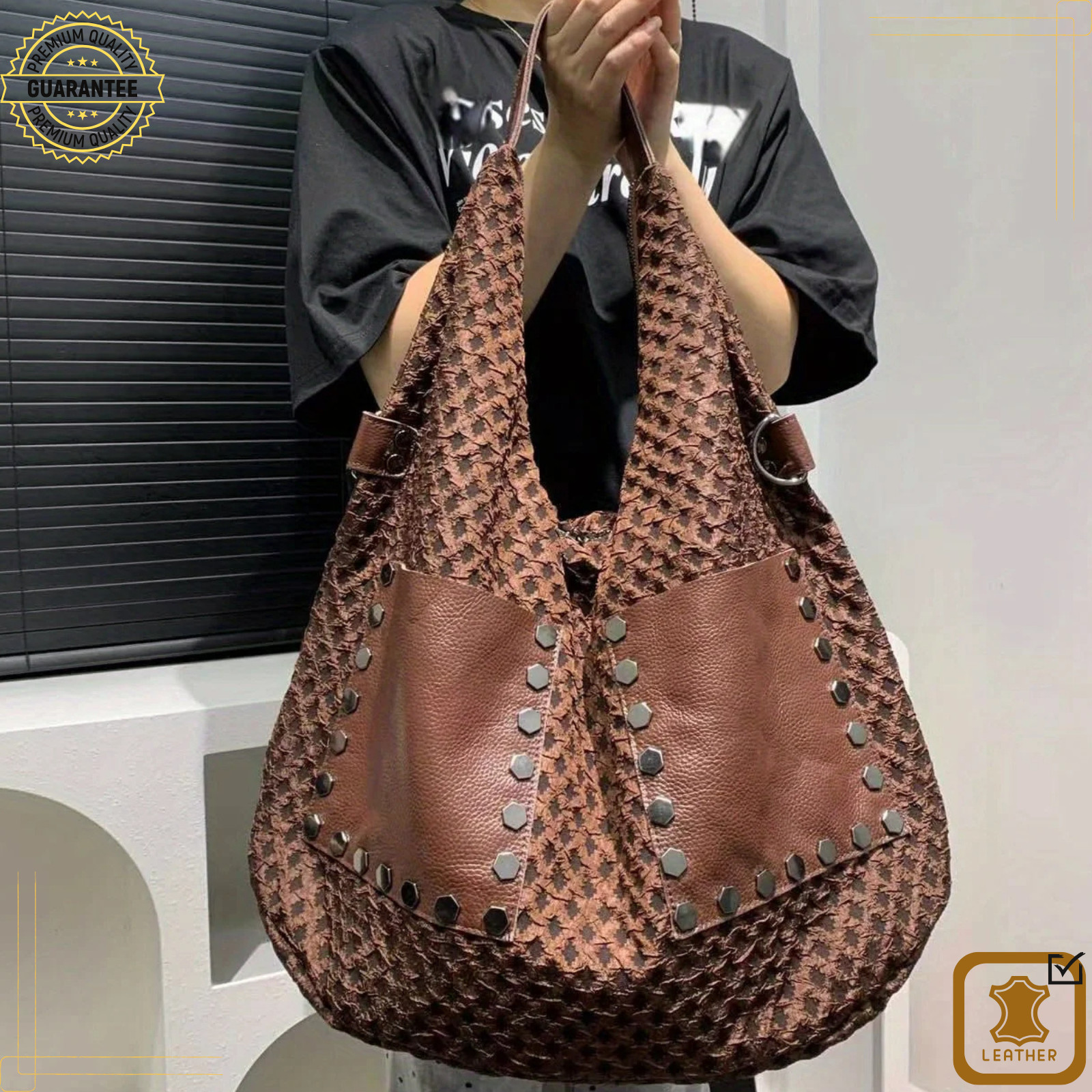 Women's Fashion Sports Tote Bag GENUINE LEATHER Large Capacity Shoulder Handbag