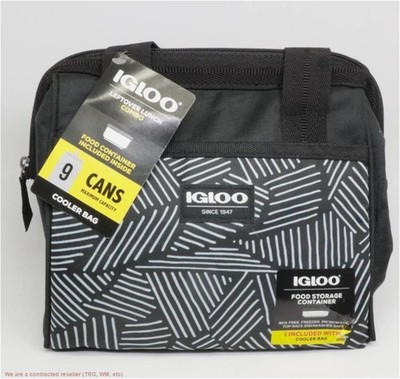 Igloo Print Essentials Leftover Lunch Bag with Pack Ins Black *SEE  DEAL!!!*