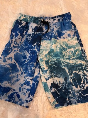 Boys Swim Trunks with Ocean Wave Print