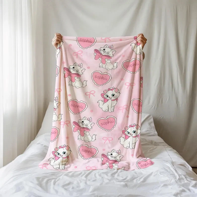 Personalized Coquette Marie Aristocats Fleece Blanket