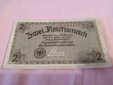 German 1939 2 Reichsmark Currency 