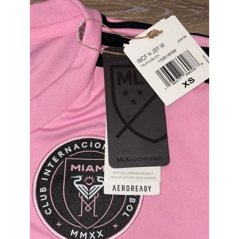 Nueva con etiquetas Adidas Inter Miami CF 2023/24 Visitante Camiseta Rosa Camiseta de Fútbol Para Mujer Talla XS Foto 3 de 4