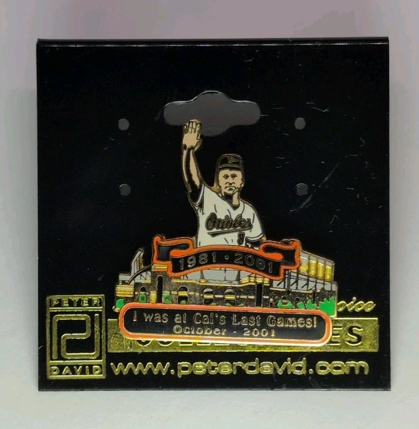 2001 Peter David Baltimore Orioles Cal Ripken Last games Hat Lapel Pin RARE NOS - Image 2 of 4