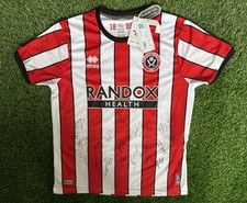 GENUINE SHEFFIELD UNITED SIGNED 22/23 SHIRT FT BALDOCK, BERGE, SHARP (B)
