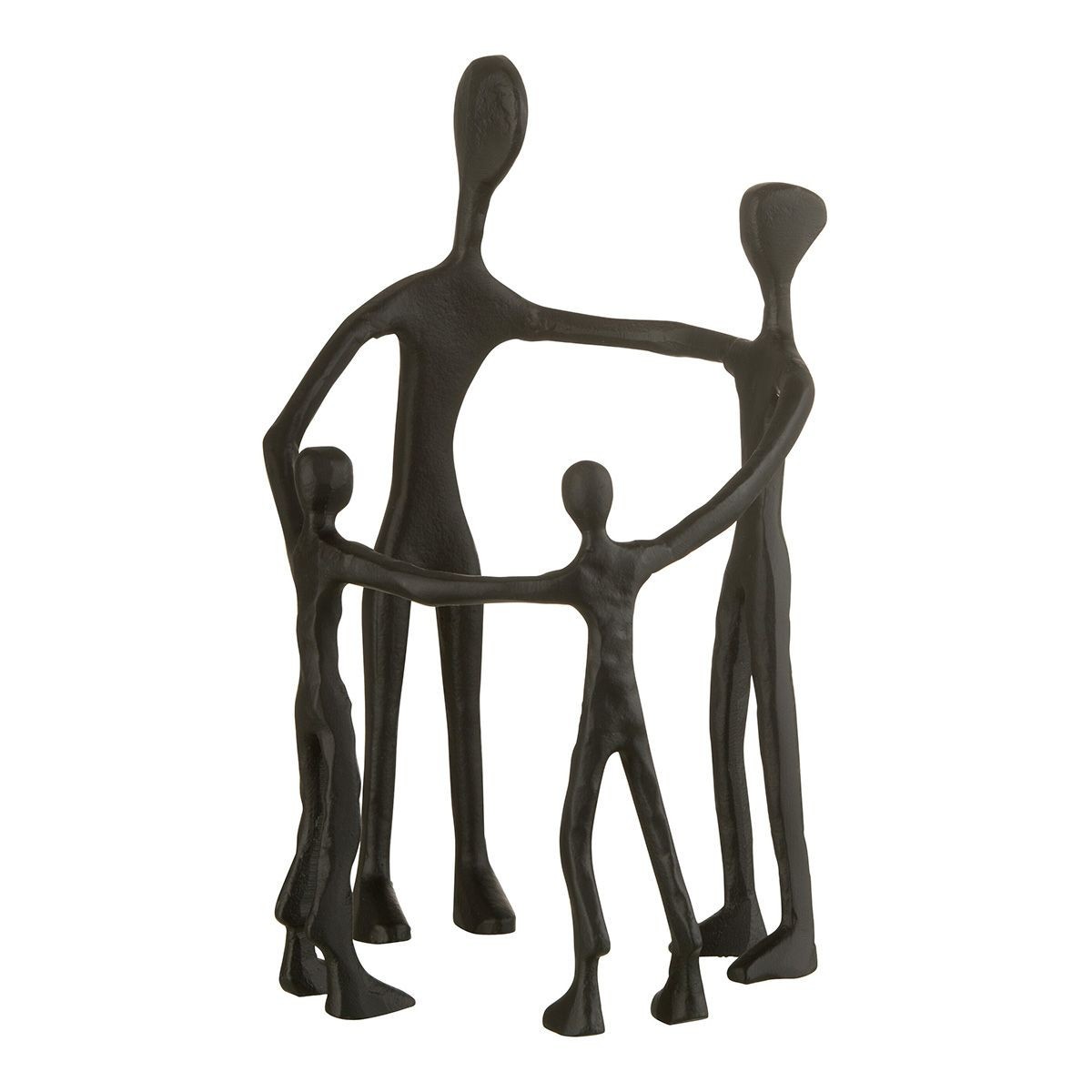 Statuette famille en cercle noire 31cm | Objet déco design salon