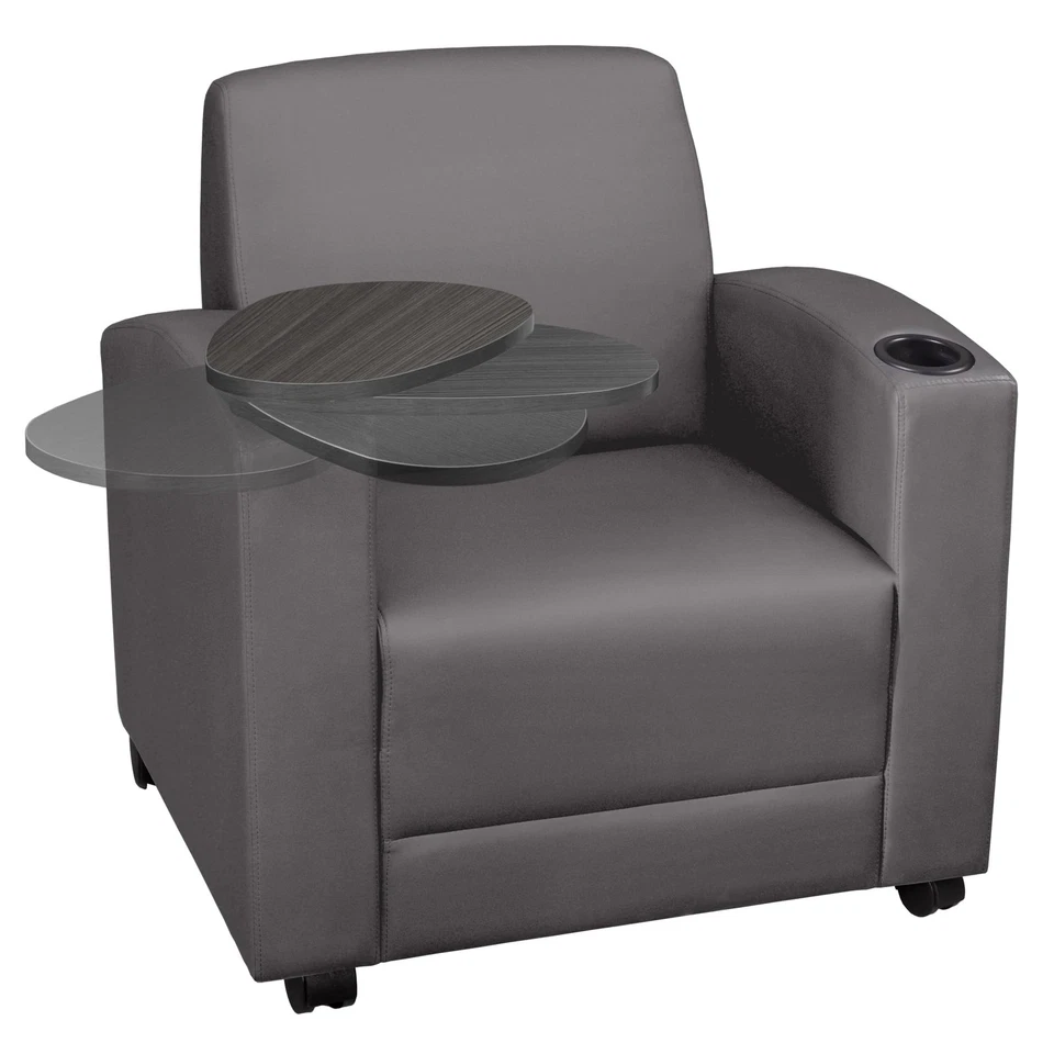 Sillón Regency Nova con Tableta Giratoria 360 Grados, Tapizado Gris Foto 4 de 4