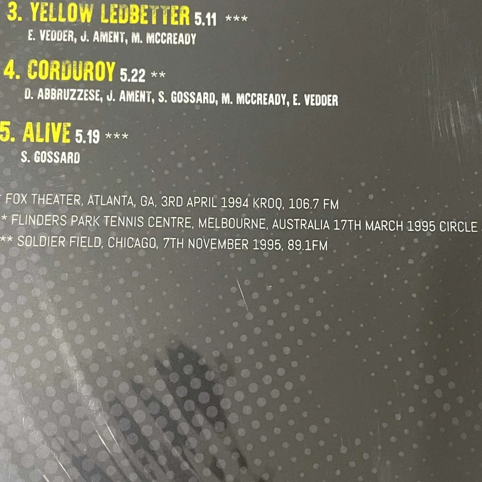 PEARL JAM - Greatest Hits Live Awesome & Rare LP Import Vinyl New, Sealed & Mint - Image 3 of 4