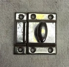 ANTIQUE NICKLE PLATED TWO PIECE  CABINET DOOR LATCH 2 1/8 IN. X 2 1/8 IN.