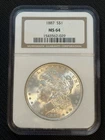 1887- P Morgan Dollar NGC MS64