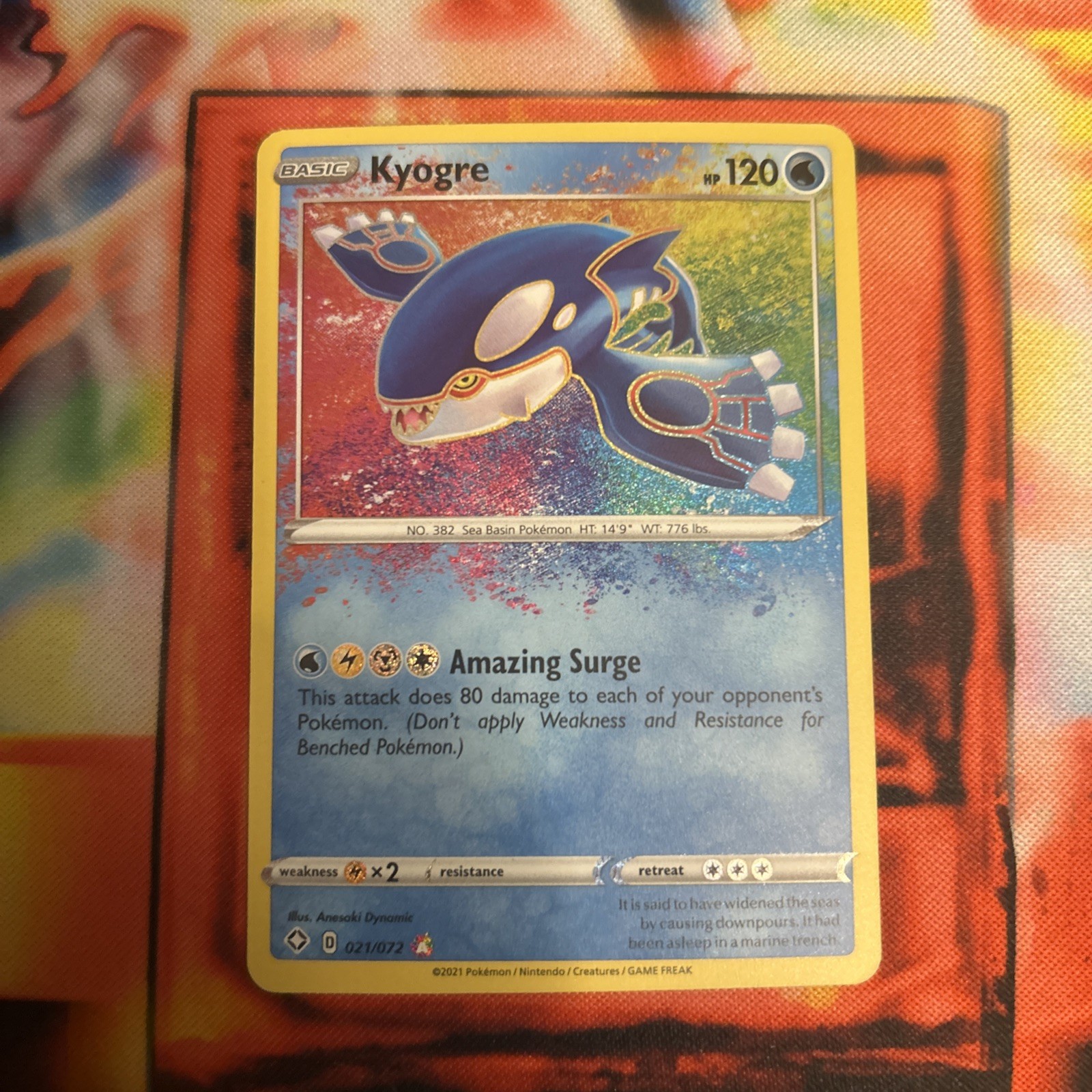 Pokémon TCG Kyogre Shining Fates 021/072 Holo Amazing Rare NM