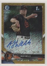 2018 Bowman Chrome Prospect HTA Gold Shimmer Refractor 3/50 Alex Wells Auto k0w