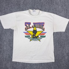 Cal Cru St Jude Childrens Hospital T-Shirt Mens XL White Vintage 90s USA Made