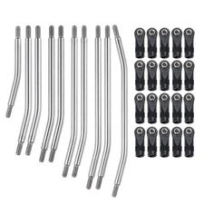 10pcs/Set Stainless Steel Steering Link Rod Linkage Set for Axial SCX10 Crawler