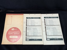 Vtg Ledger Paper Accounting Works Sheet Tablets 3 8 1/2x14 Junk Journaling