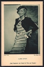 Actress Luise Ullrich in a Striped Dress, Postcard 