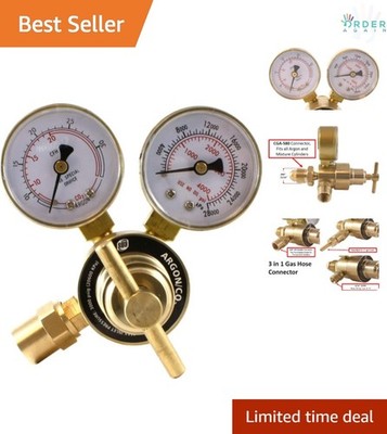 Industrial Brass Argon Regulator Flowmeter for MIG TIG Welding Gas Gauge
