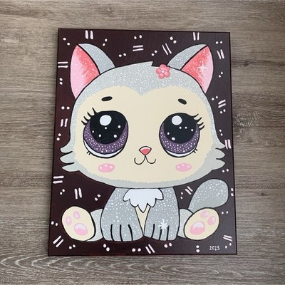 Cartoon Cat hand Painting 2025 Unframed Single Piece Animal Theme Art