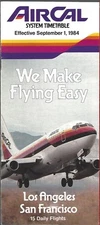 AirCal system timetable 9/1/84 [5041] Buy 4+ save 50%