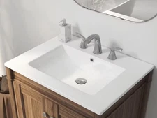 SEALED Tucson 24”W x 18”D Vitreous China Vanity Top White w/3 Faucet Hole C12