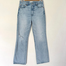 Pistola Ally High Rise Crop Bootcut Jeans Light Wash Blue Distressed Women's 27