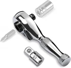 1/4-Inch Stubby Ratchet Wrench Set, Chrome Alloy 90-Tooth Reversible 1/4" Drive