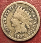 1863 Indian Head Cent. Free Shipping