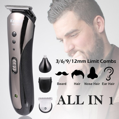 Rechargeable Electric Men Hair Clipper Shaver Trimmer Razor haircut Grooming Kit - Picture 3 of 14