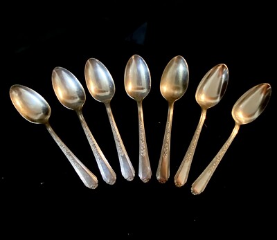 Vintage Set of Plymouth Silver Plate Jewel 1939 Pattern Vintage Rose  Spoons