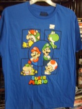 MENS ROYAL BLUE NINTENDO SUPER MARIO CLASSIC GRAPHIC COTTON T-SHIRT NEW SIZE XL