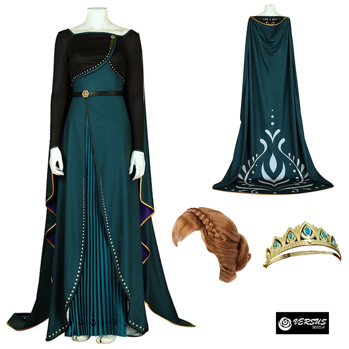 Costume Principessa Bambina Costume Frozen 2 Per Bambina - Vestito Da  Principessa Elsa E Anna Con Corona E Accessori Costume Carnevale Bambini, image size:1200x1200
