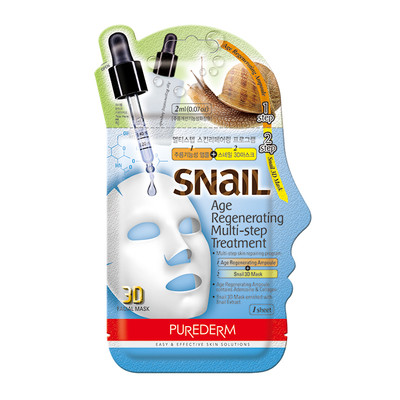 New PUREDERM ADS360 Wrinkle improvement ampoule + Snail 3D mask pack (5 Pack)