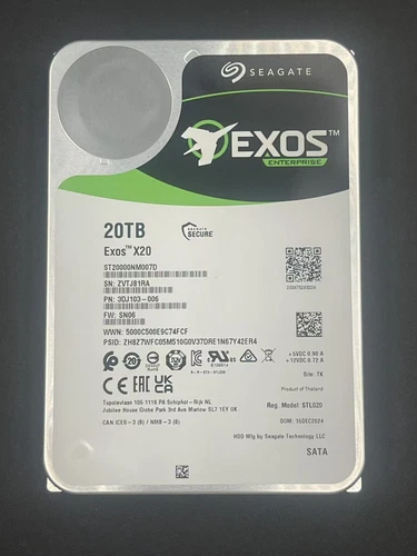 ST20000NM007D Seagate Exos X20 20TB 7200RPM SATA 6Gb/s 256MB 3.5in Internal HDD