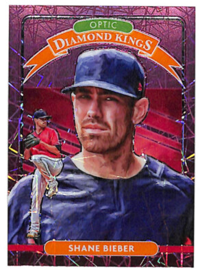 2020 Donruss Optic Shane Bieber Diamond Kings 7/199 pink velocity card Indians