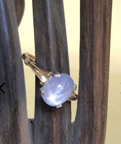 14k Yellow Gold 2.71g Star Sapphire Solitaire Cabochon Engagement Ring Size 7 - Picture 6 of 9