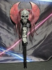 Halloween Double-Bladed Skull Hair Battle Axe...