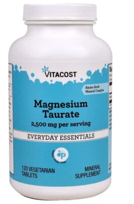 Vitacost Magnesium Taurate - 120 Vegetarian Tablets - 5/2027