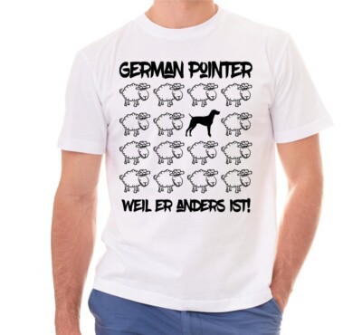 GERMAN POINTER UNISEX T-SHIRT BLACK SHEEP Männer Hund Hundemotiv Vorstehhund