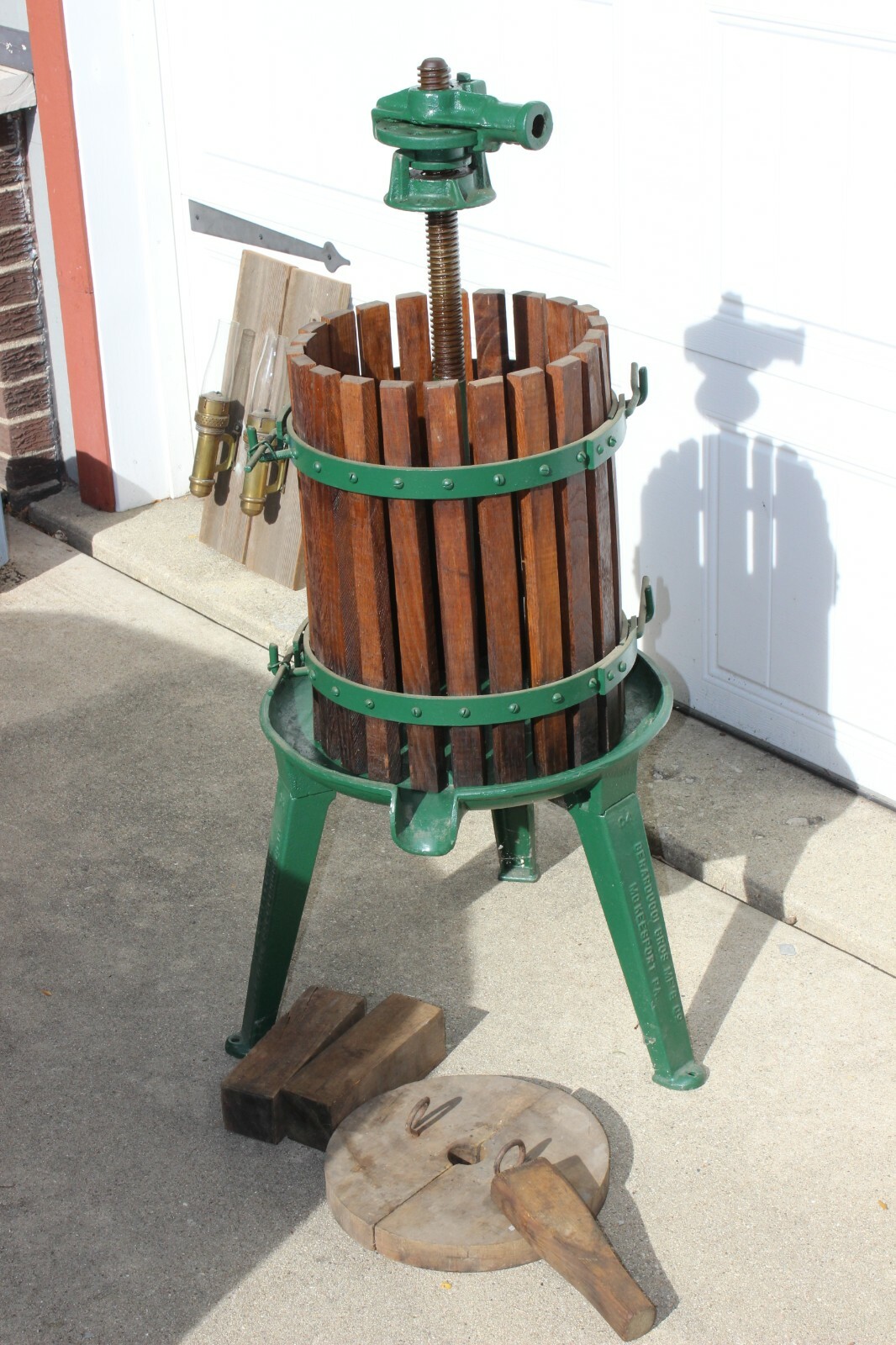 Cast Iron & Wood Fruit Wine Press Vintage Antique Berarducci Bros Mfg. Co. PA eBay