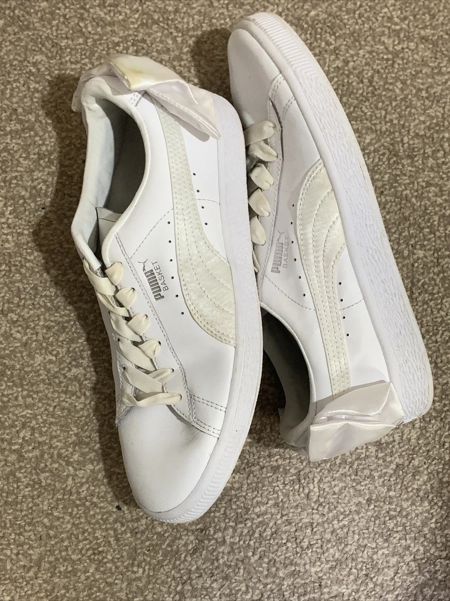 Ladies Women s Wedding Puma Basket Bow White Trainers Size UK 5.5