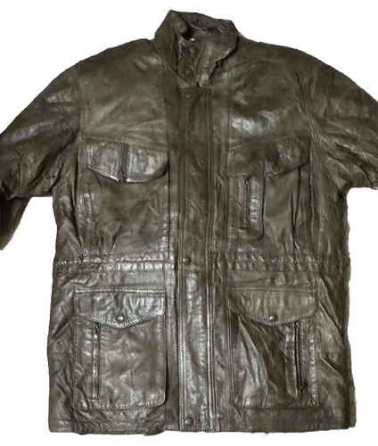Vintage New Old Stock -Echtes Leder Men's Leather Jacket Faux Fur Lined - NWT - Picture 16 of 17