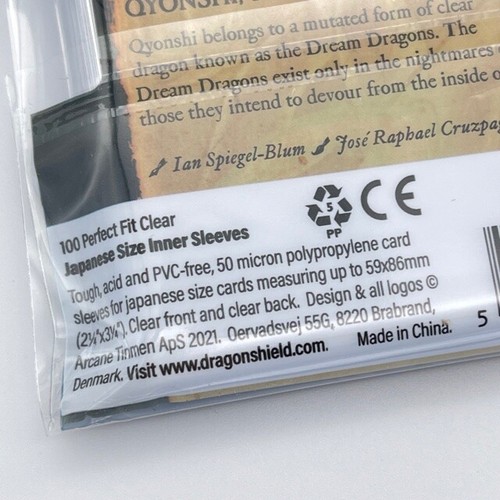 Dragon Shield Japanese Small Inner Card Sleeves Perfect Fit Clear
