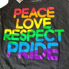 NWT Spencer s Peace Love Respect Pride Black Tank Top Size Small