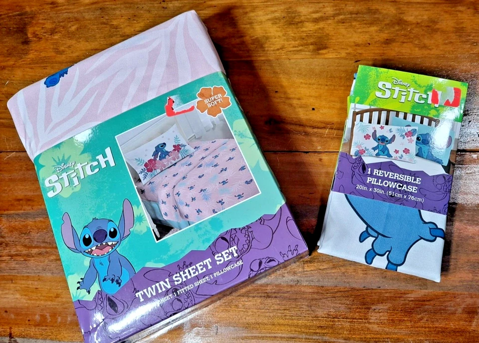 Juego de sábanas Disney Lilo & Stitch Paradise Dream niños niñas 4 piezas fundas de almohada nuevo Foto 2 de 4