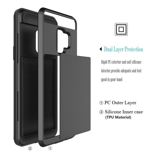 For Samsung Phone Case Slide Card Slot Wallet Heavy Duty Shockproof Armor Cover - Picture 6 of 22