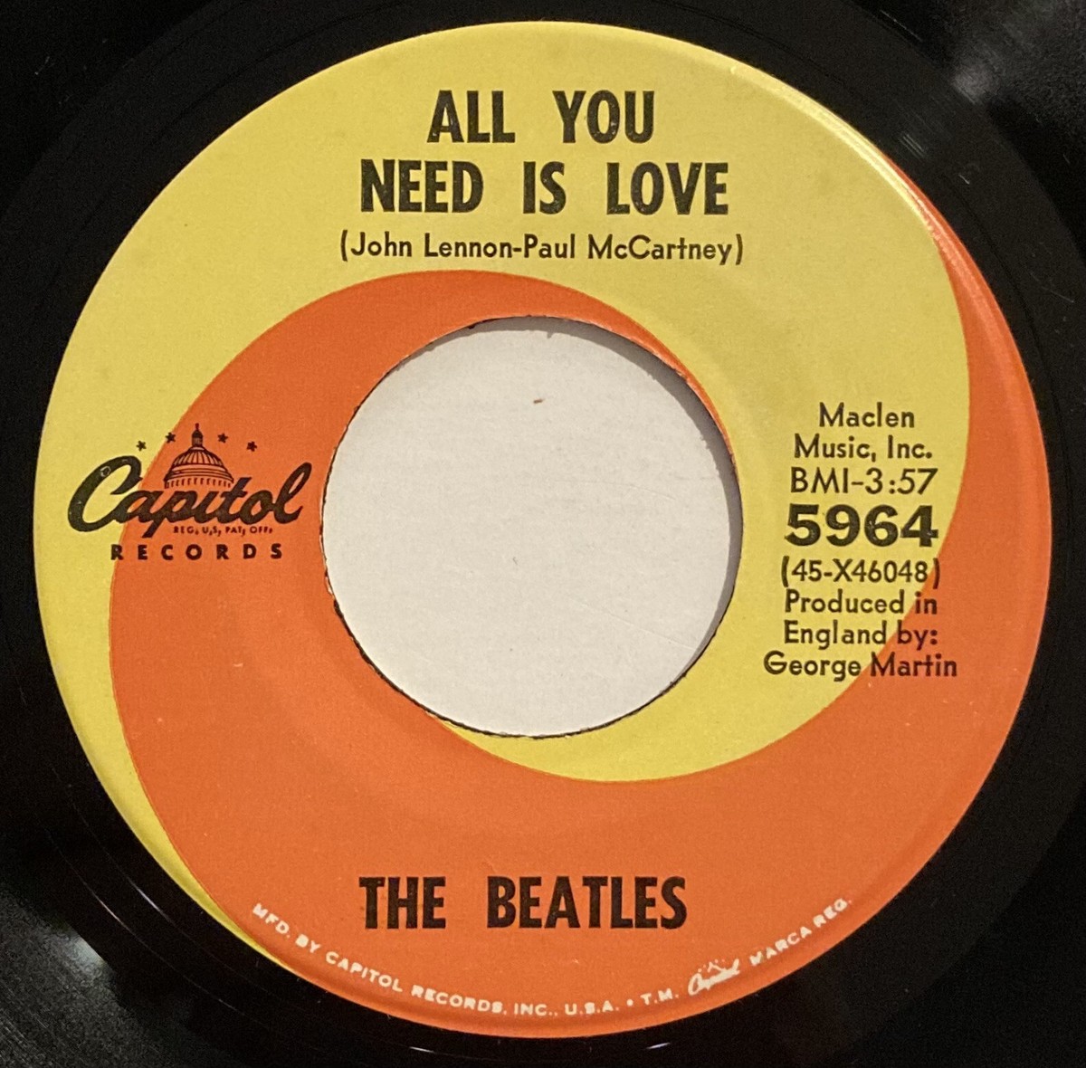 The Beatles – All You Need Is Love – Capitol Records – 5964