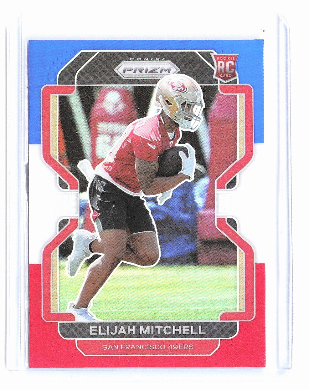2021 Panini Prizm Red White Blue ELIJAH ELI MITCHELL RC Rookie #399 49ERS