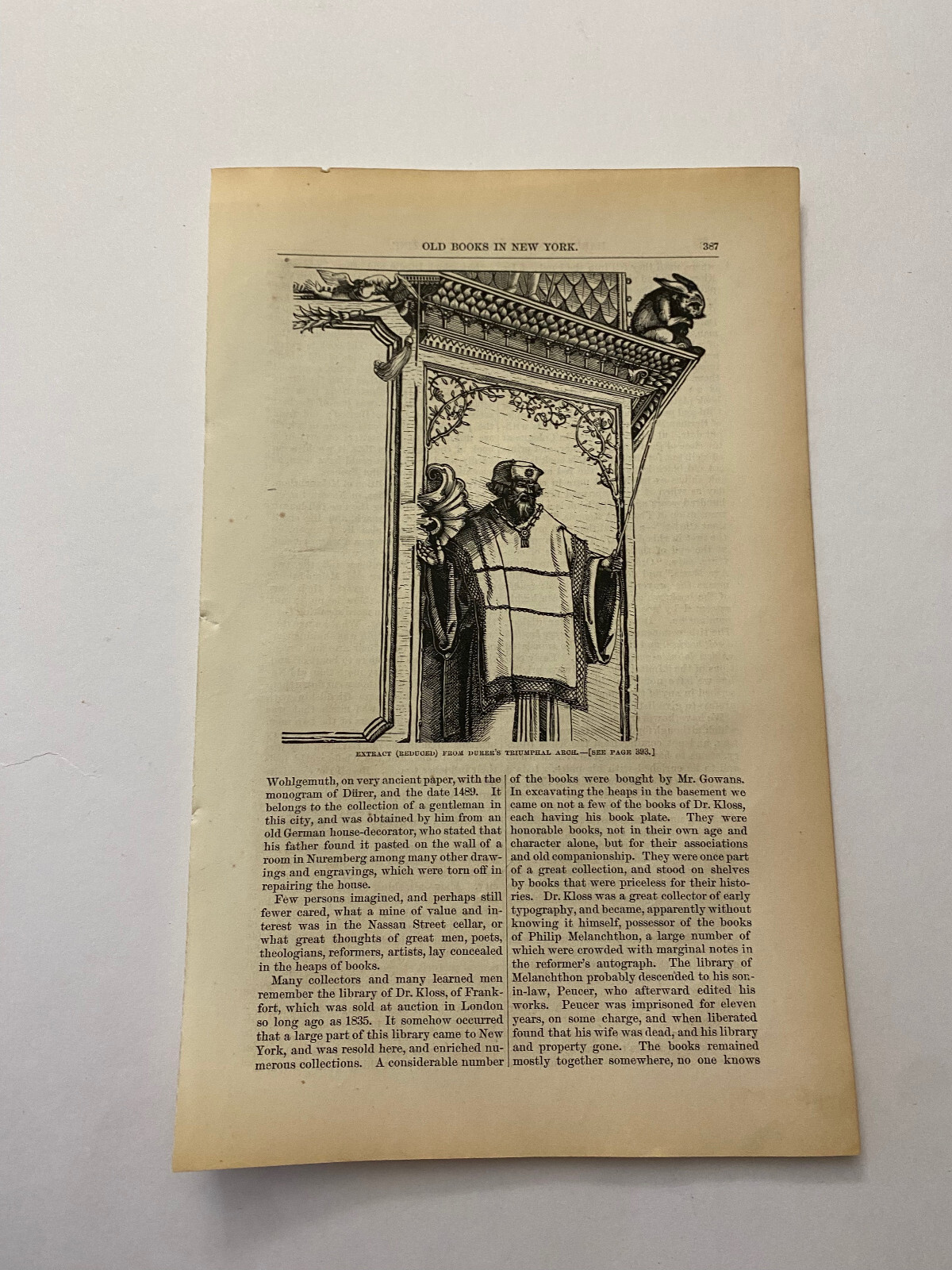 Durer's Triumphal Arch Holy Roman Emperor Maximilian I c. 1872 Print (A ...