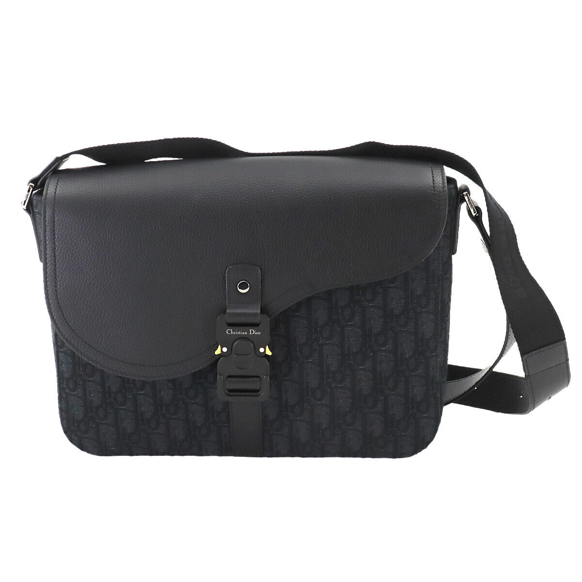 Christian Dior Oblique Saddle Shoulder Bag Canvas Leather Christian Dior Oblique Saddle Shoulder Bag Canvas Leather