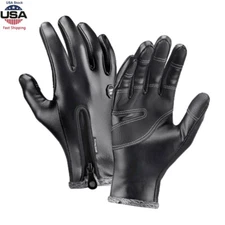 Winter Touchscreen Leather Waterproof Gloves for Cold Weather Ski Riding Warm US