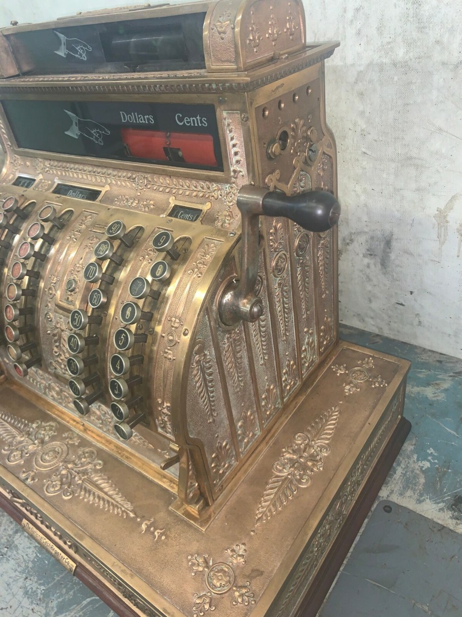 2319番 ジャンク品 NATIONAL AMOUNT PURCHASED Vintage National Cash Register Model 452 Brass S144099G
